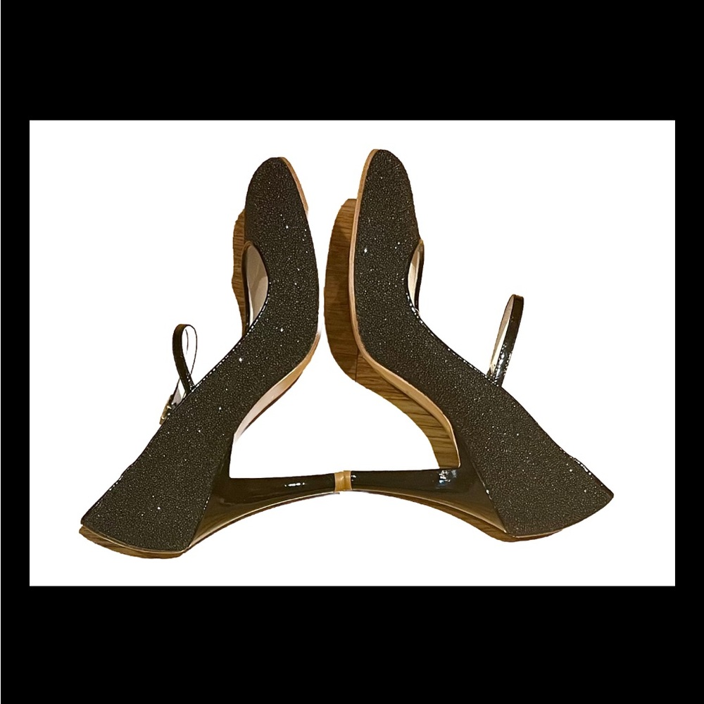 MARC JACOBS Sparkling Black Leather Stiletto Heels Size 8.5M - Picture 3 of 13